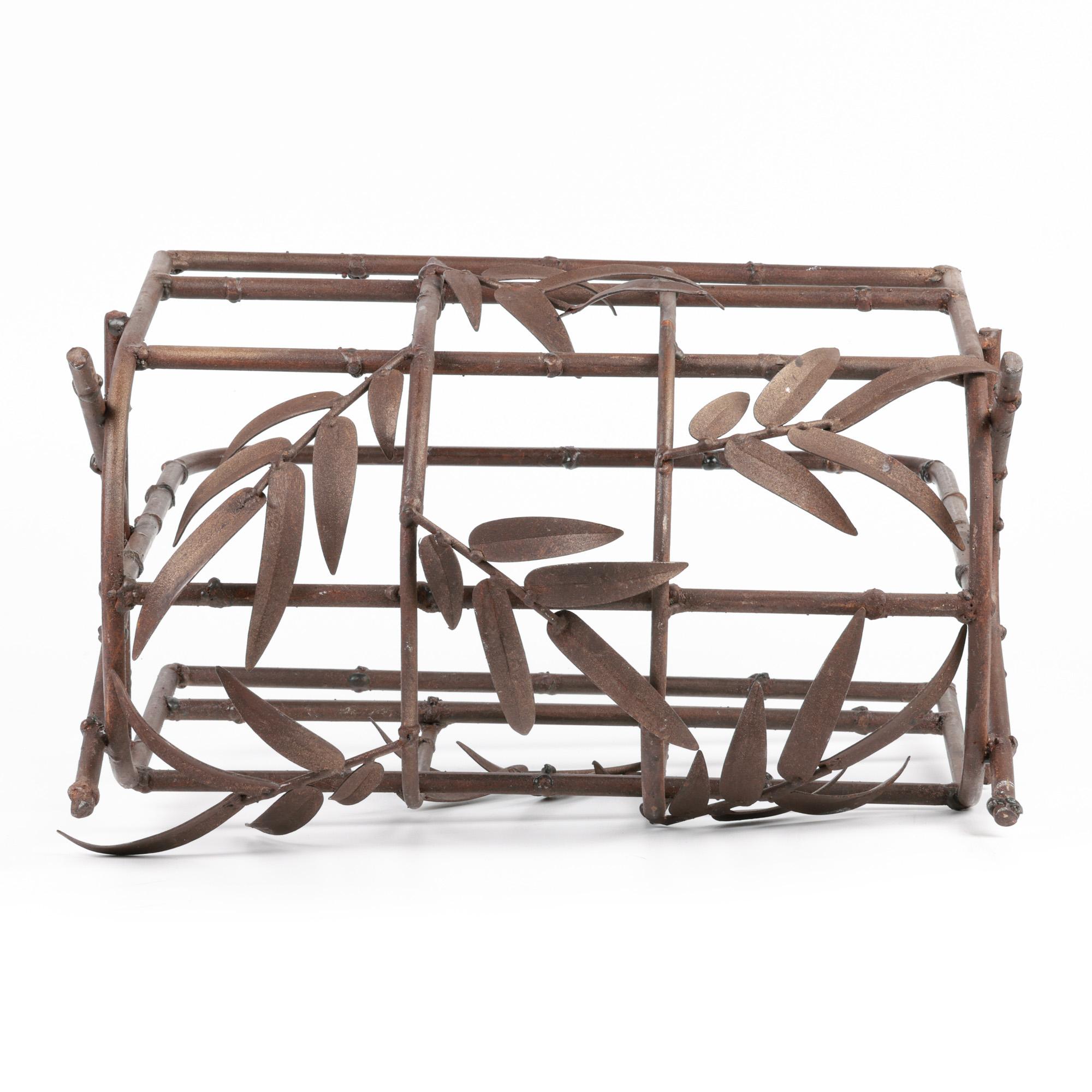 Aesthetic Period Bronze Faux Bamboo Magazine Rack 2