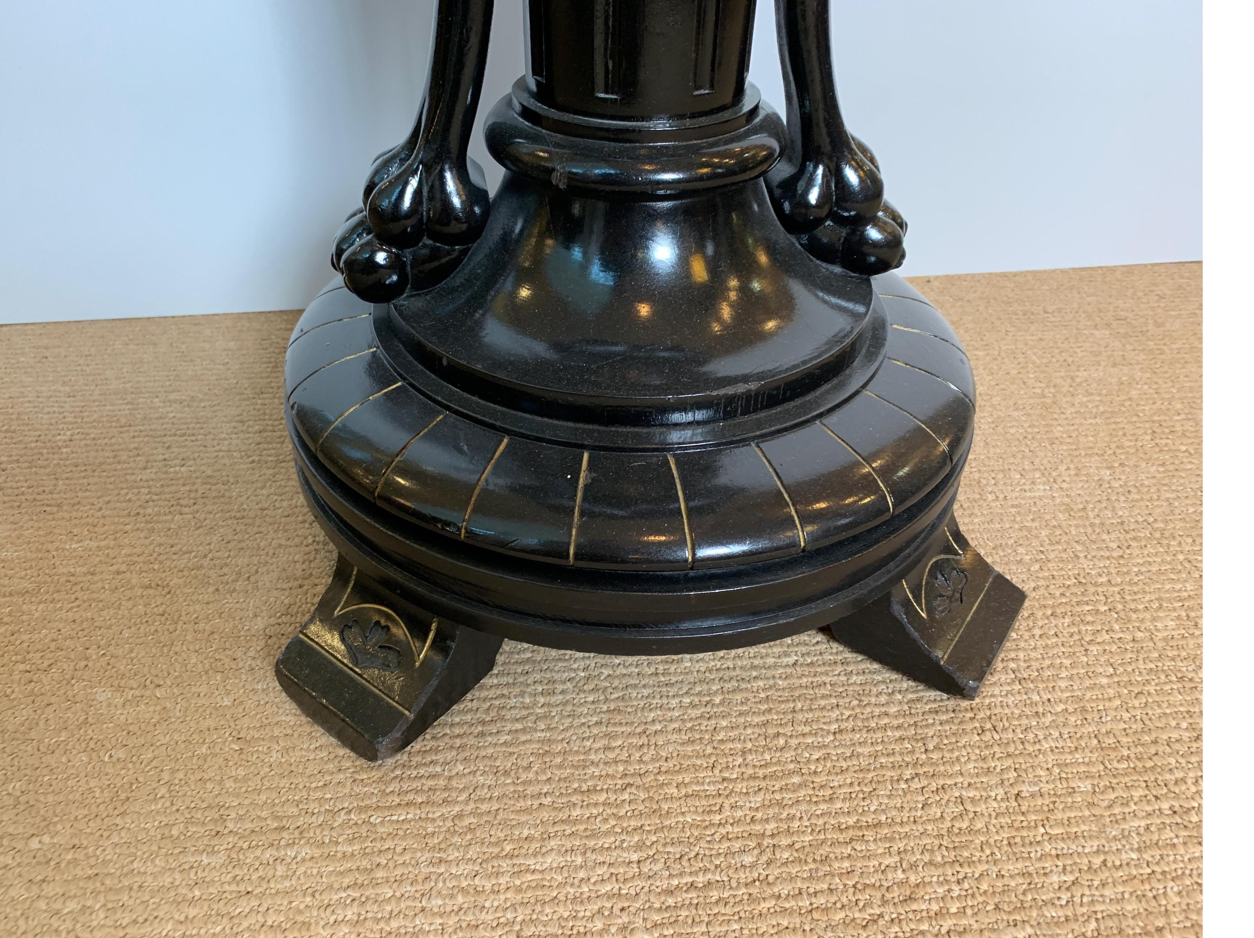 Aesthetic Period Ebonized Pedestal in the Form of Two Cranes In Good Condition In Lambertville, NJ