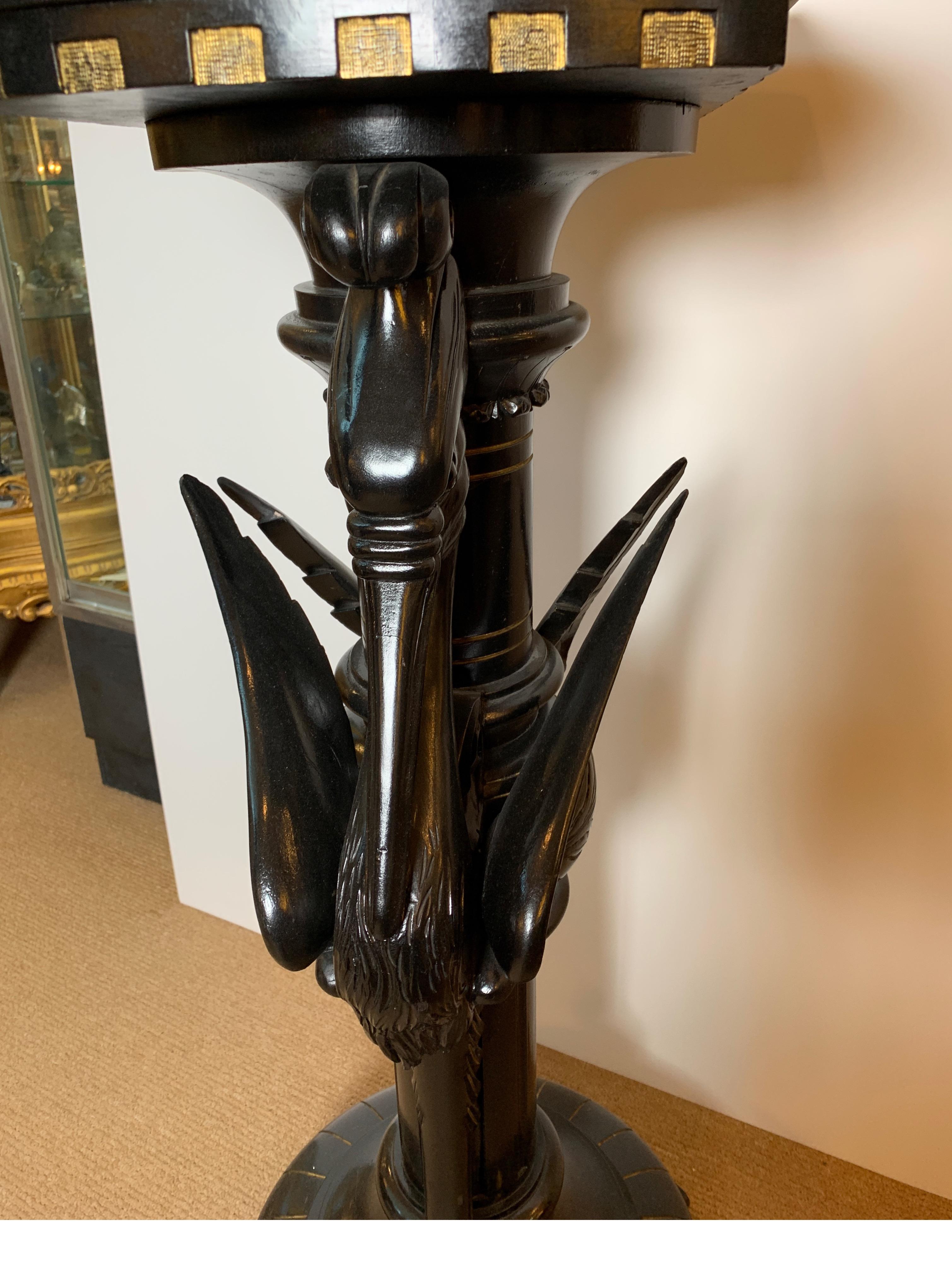 Aesthetic Period Ebonized Pedestal in the Form of Two Cranes 1