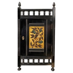 Aesthetic Period Hanging Corner Cabinet Attributed to Henry William Batley