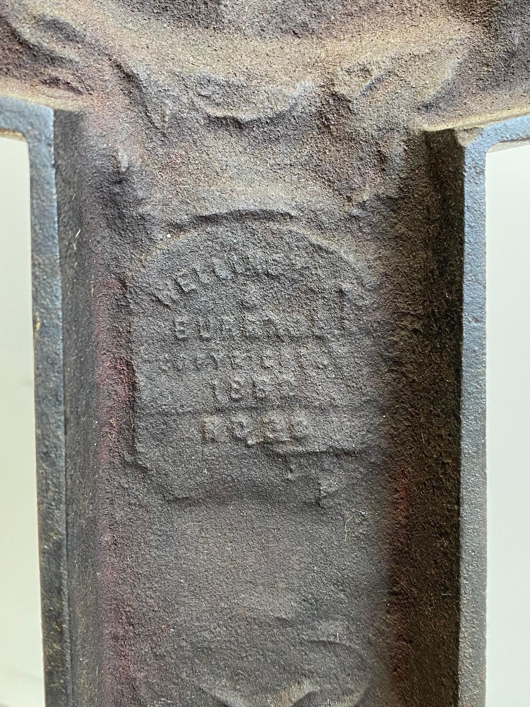 Andirones de león de hierro de época estética de Arthur Osborne para Wellington & Burrage en venta 3