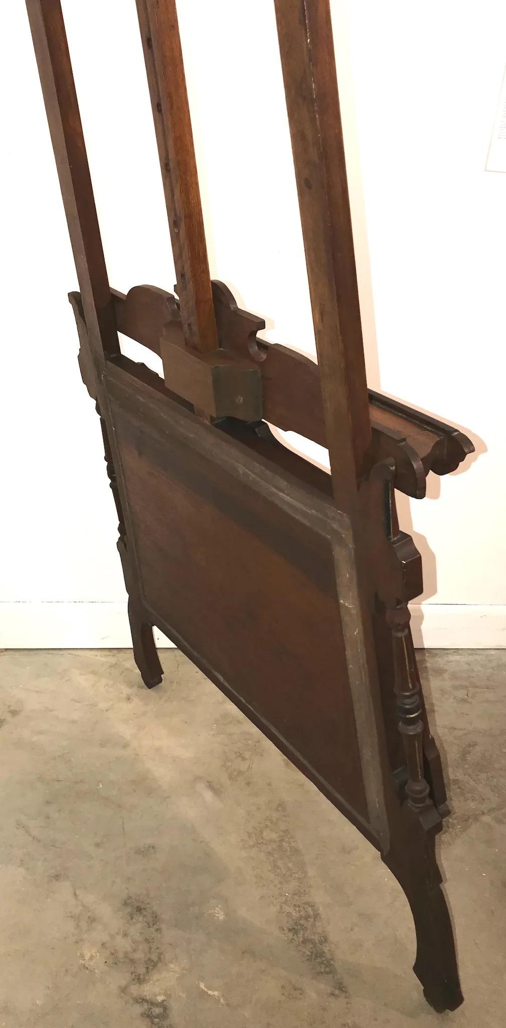 Hand-Carved Aesthetic Period Painting and Portfolio Easel, circa 1880 For Sale