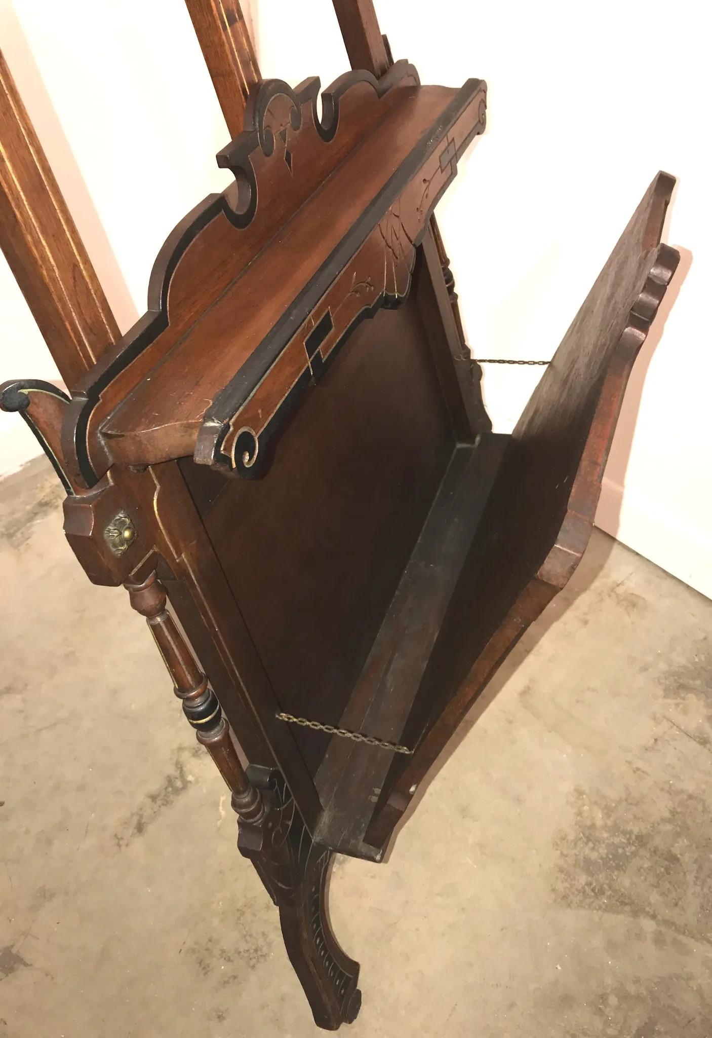 Late 19th Century Aesthetic Period Painting and Portfolio Easel, circa 1880 For Sale