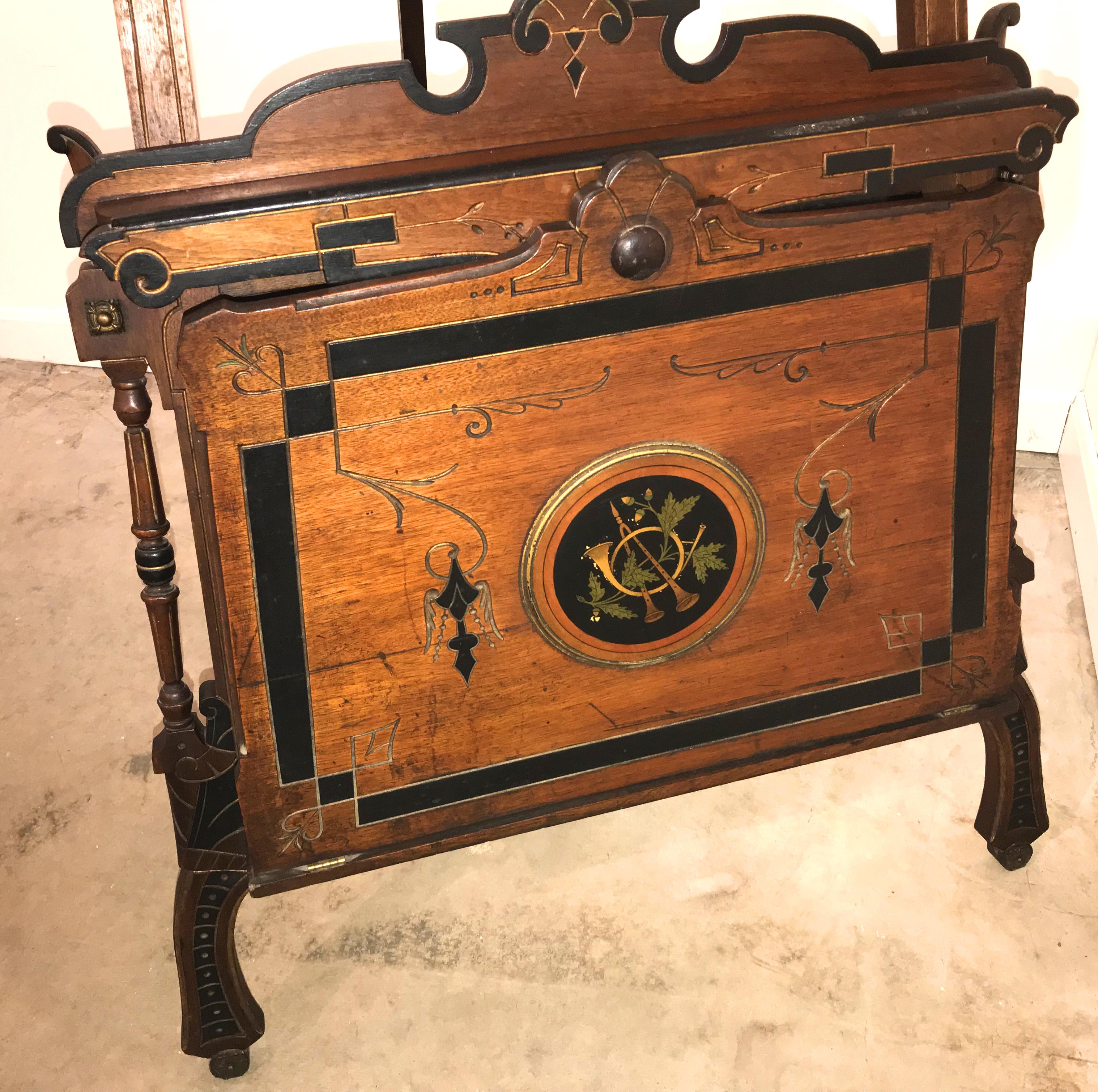 Ebonized Aesthetic Period Painting and Portfolio Easel, circa 1880