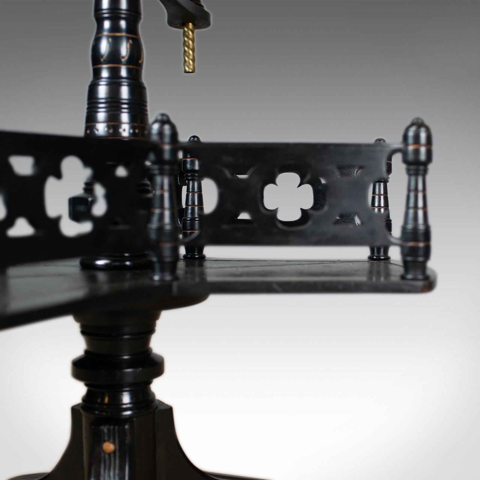 Wood Aesthetic Period Reading Table, English, Victorian, Ebonised, Side, circa 1880