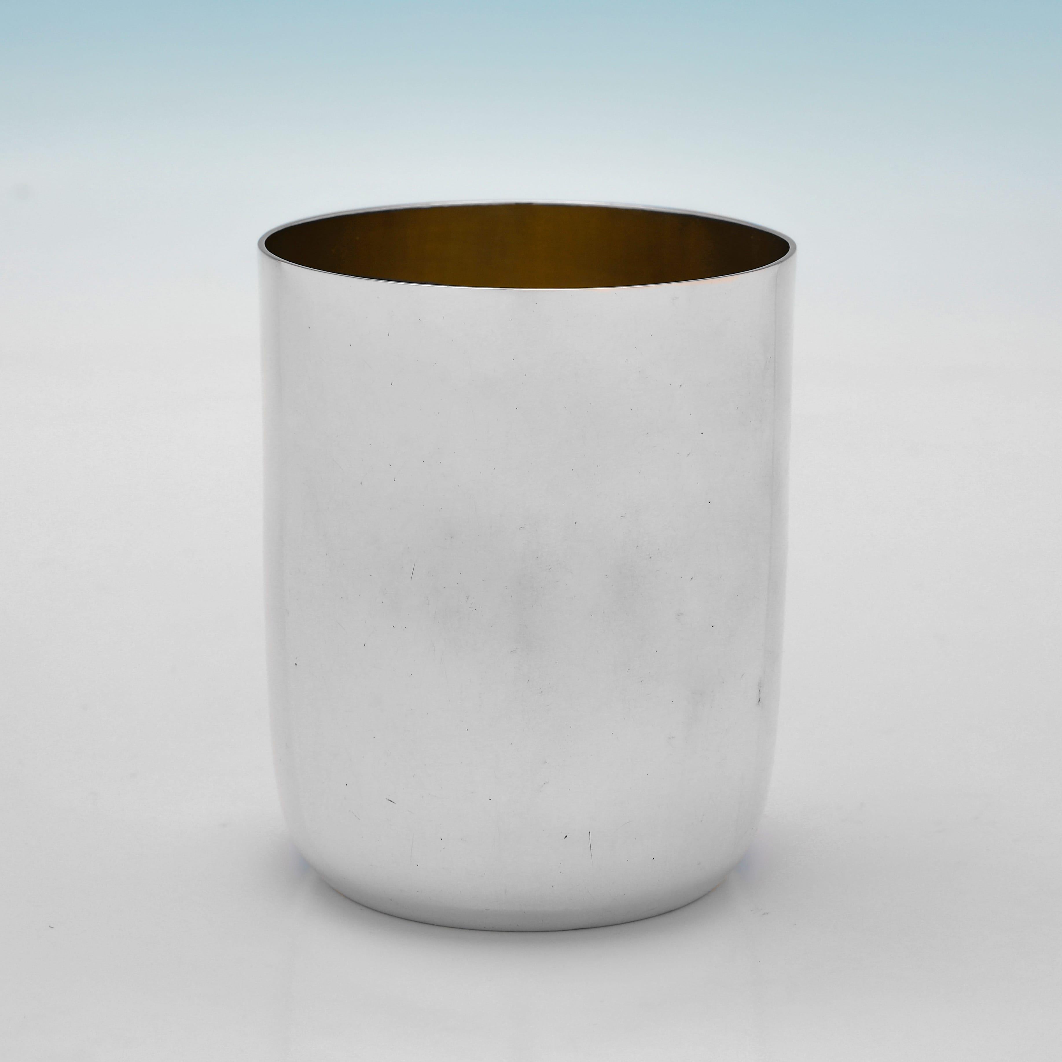 Sterling Silver Aesthetic period sterling silver water jug and beaker set made in London in 1889 For Sale