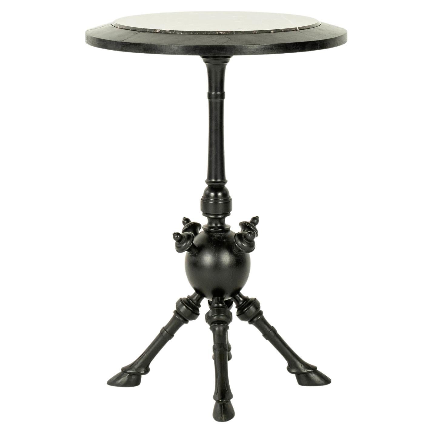 Aesthetic Style Carved Hoof Table with Marble Top For Sale