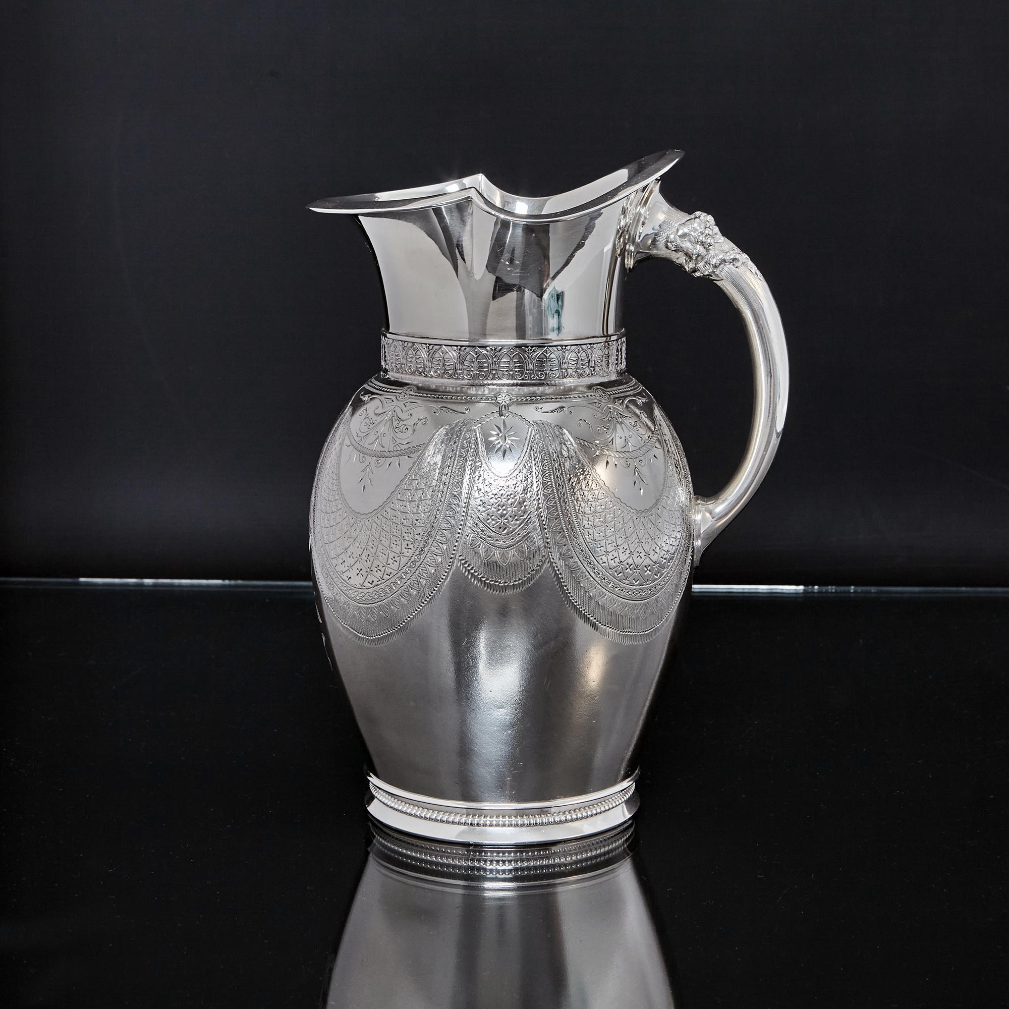 Aesthetic Style Silver Water Pitcher In Good Condition For Sale In London, GB