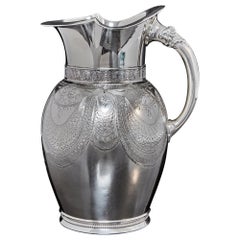 Jarra de agua de plata de estilo estético