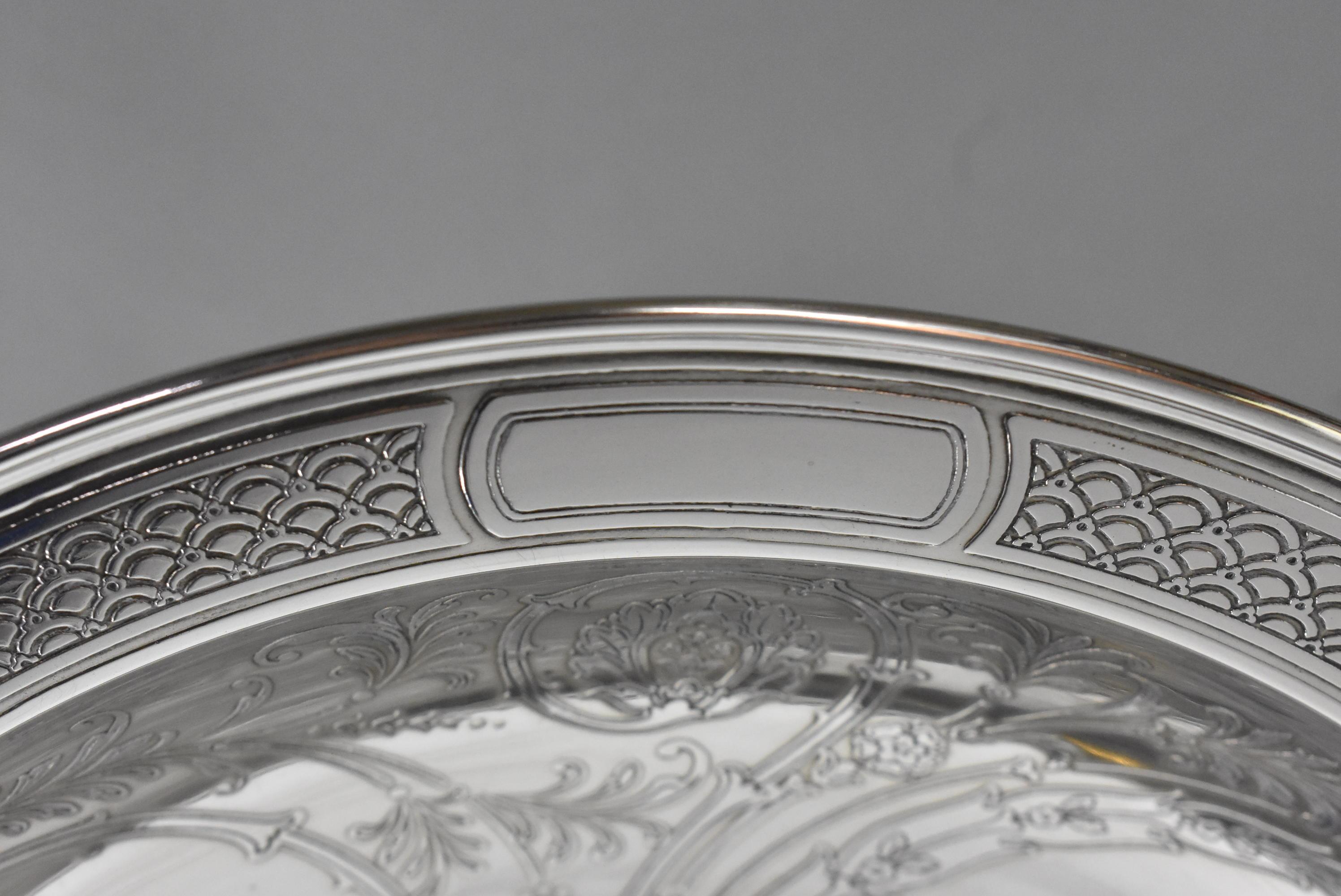Etched Aesthetic Tiffany & Co. Sterling Silver Bowl Bird Flowers 925-1000 18696A Makers