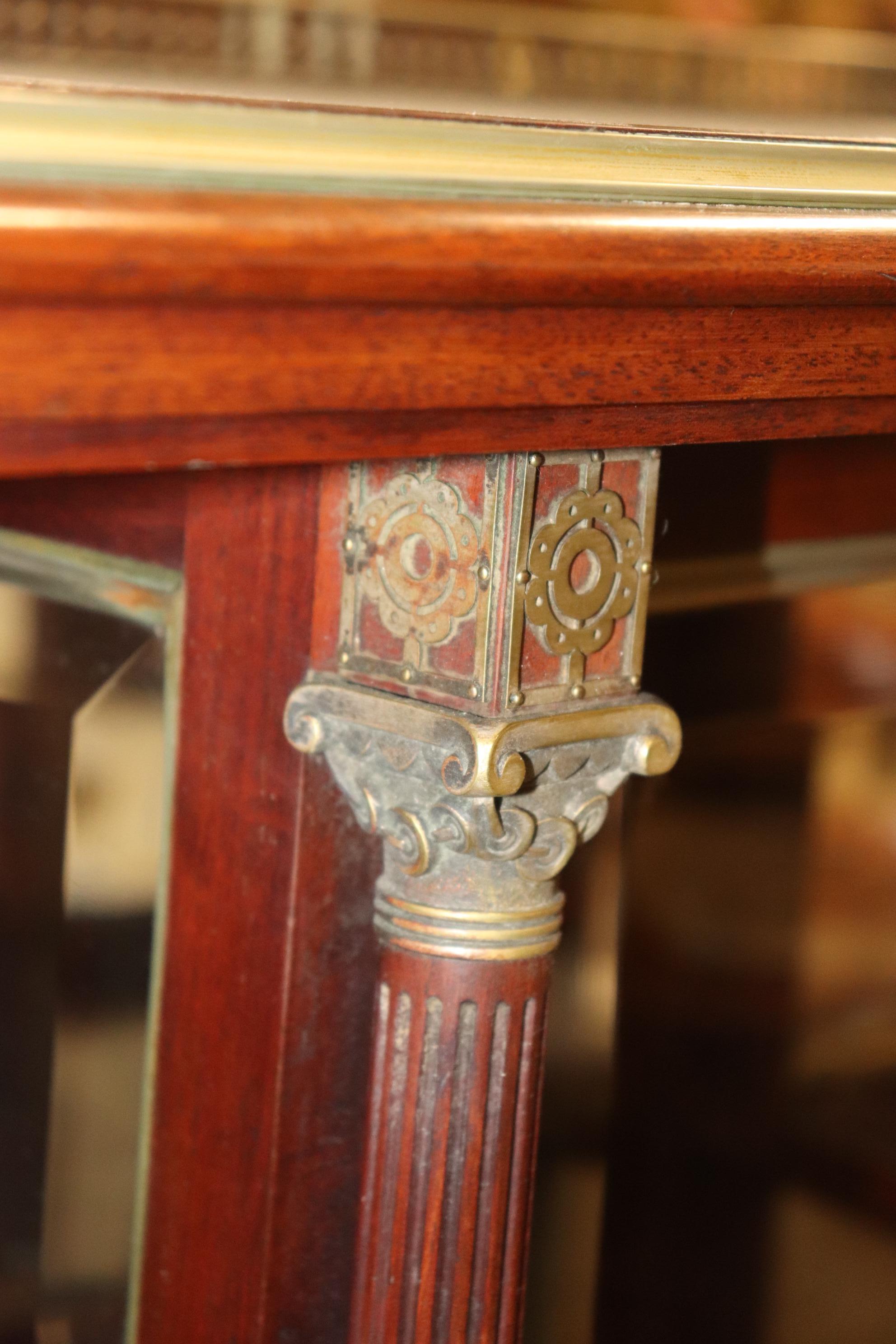 American Aesthetic Victorian Etagere Vitrine Mirrored Bronze Mahogany, Circa 1890s