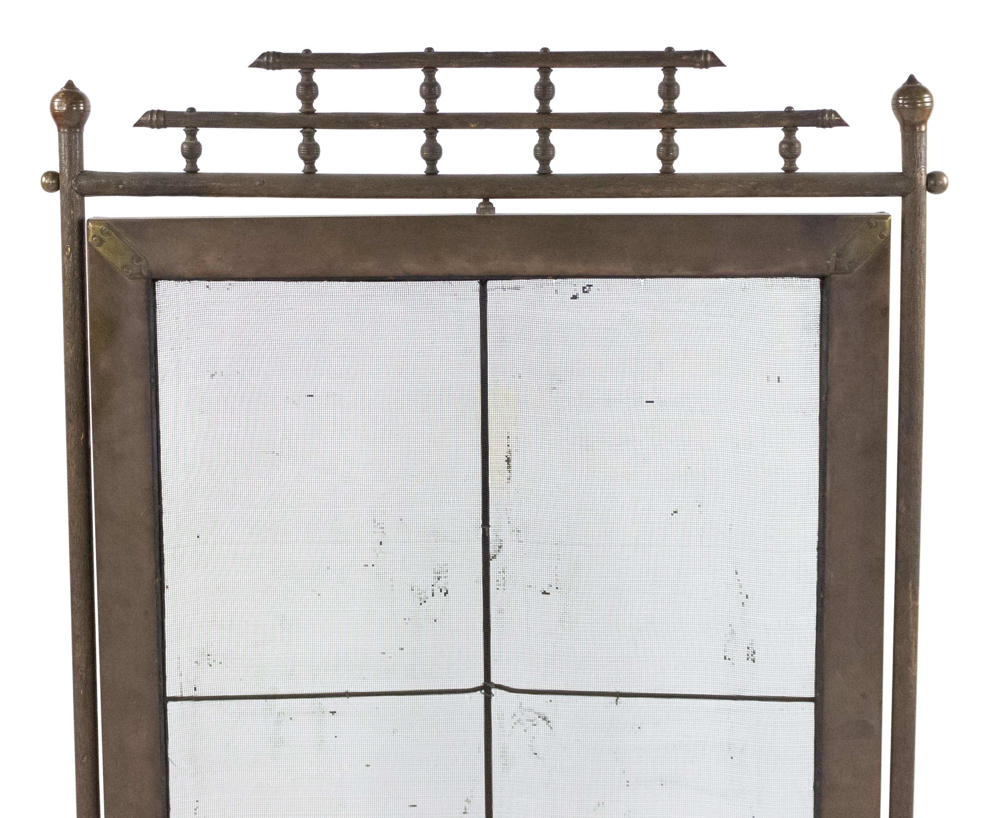 Victorian Bronze Faux Bamboo Fire Screen In Good Condition For Sale In New York, NY