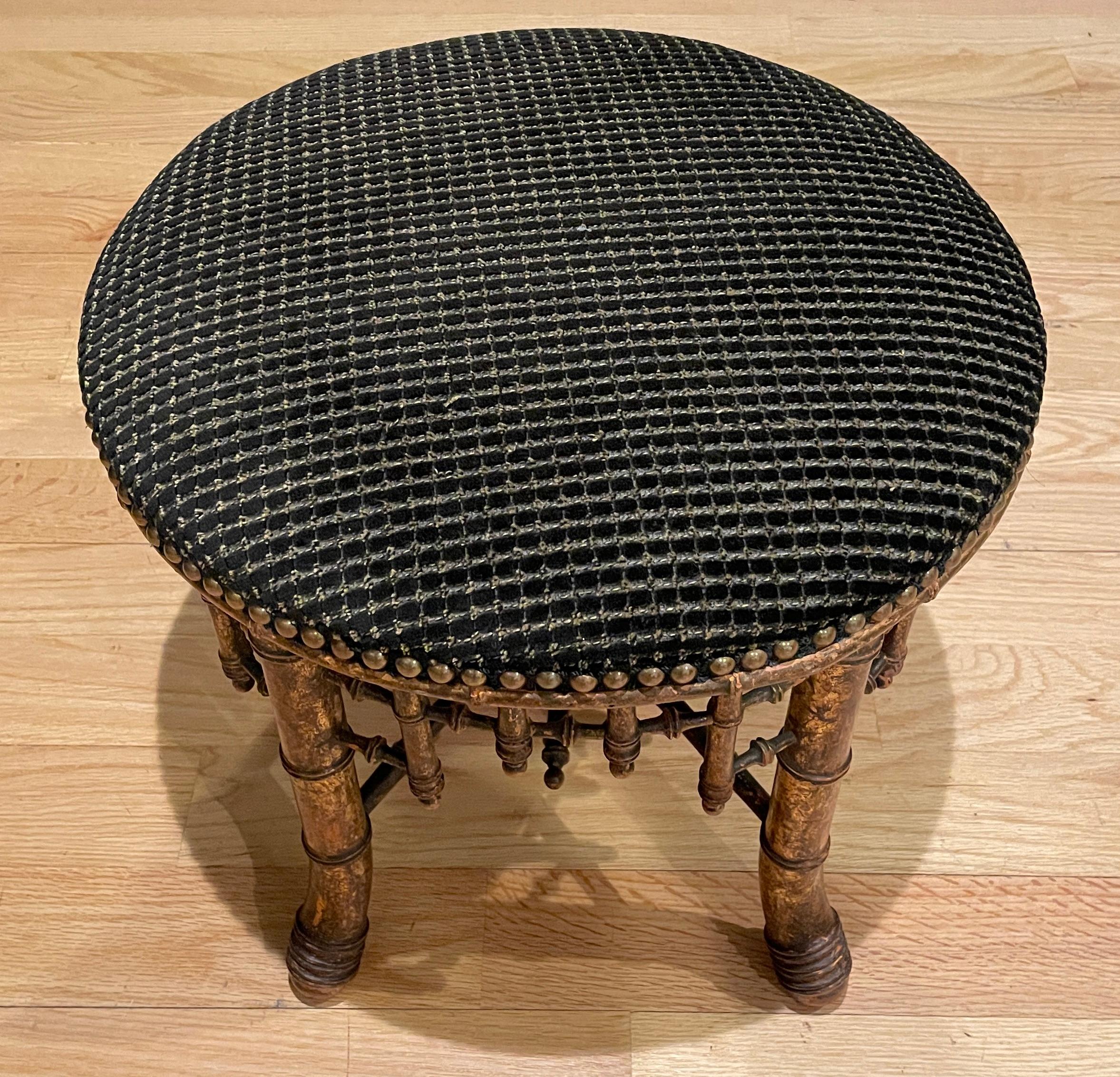 Aesthetic Movement Aesthetics Movement Antique Faux Bamboo Stool For Sale