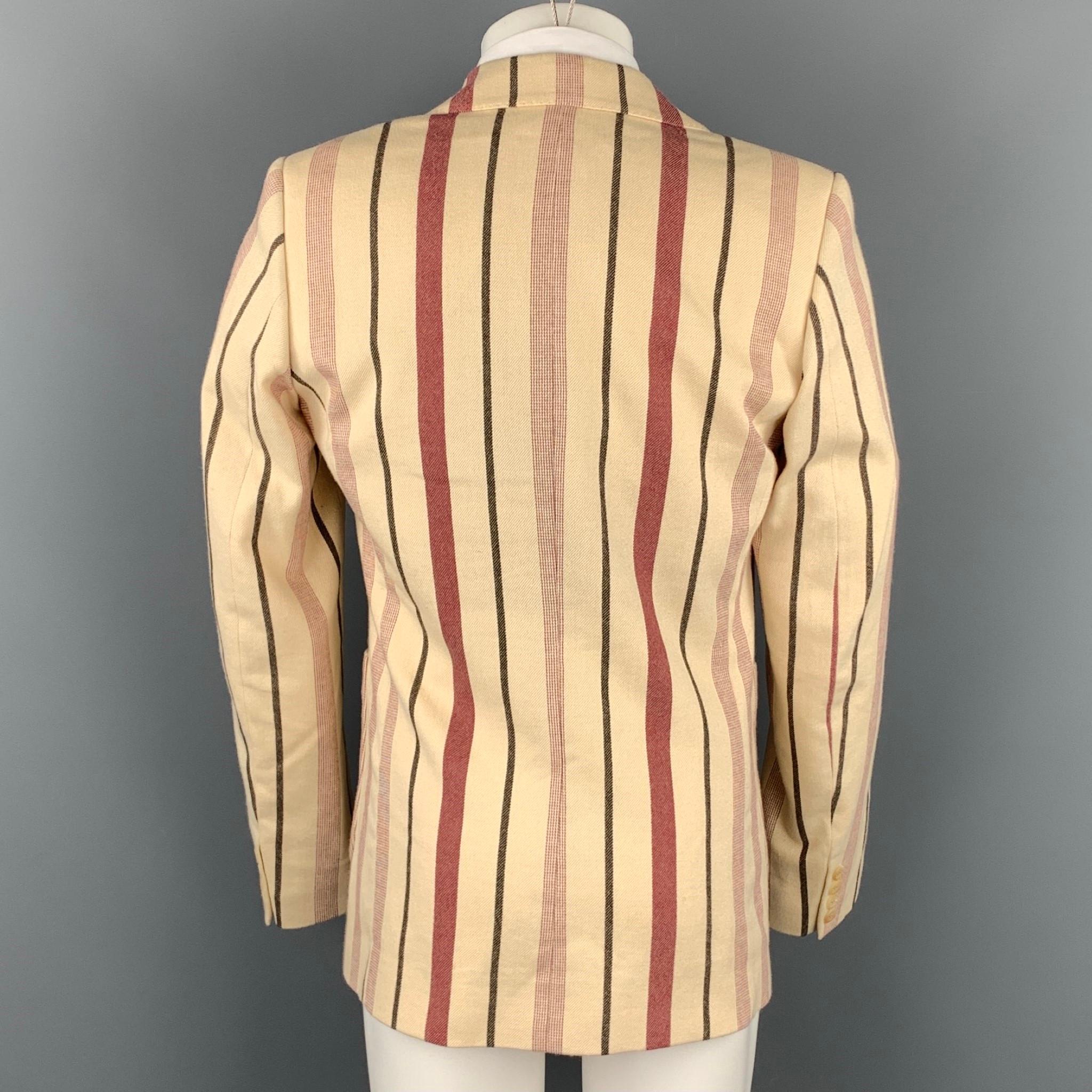 Men's AESTHETICTERRORISTS by WALTER VAN BEIRENDONCK Size 40 Cream Stripe Jacket
