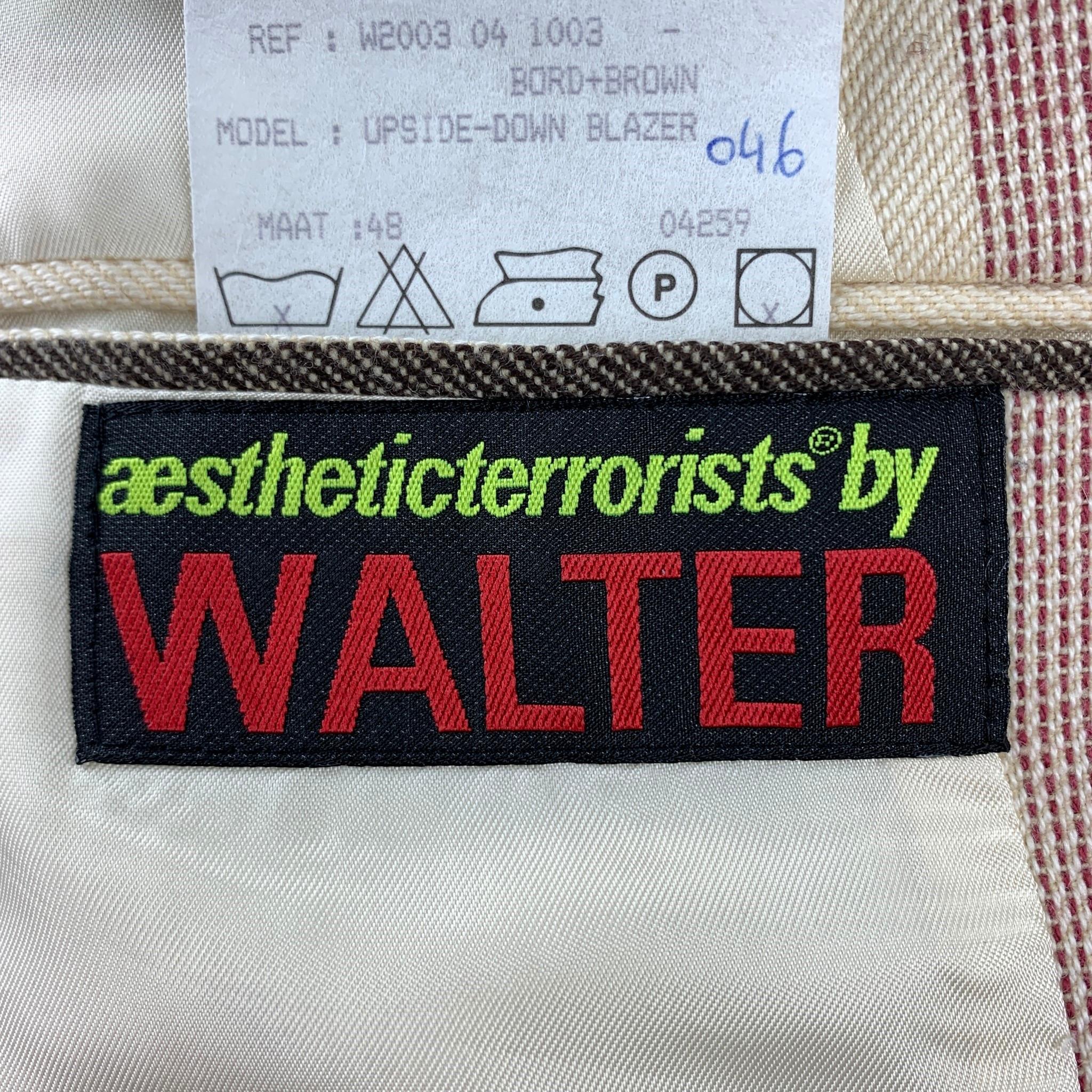 AESTHETICTERRORISTS by WALTER VAN BEIRENDONCK Size 40 Cream Stripe Jacket 3