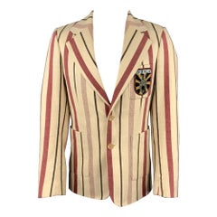 AESTHETICTERRORISTS by WALTER VAN BEIRENDONCK Size 40 Cream Stripe Jacket