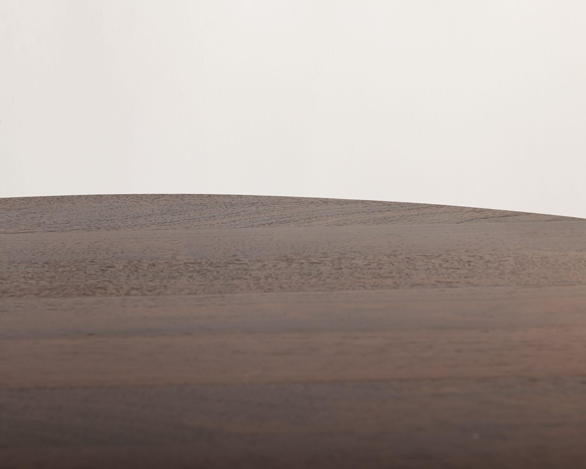 American Aeterna Round Walnut Dining Table For Sale