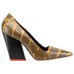 aeyde Brown Python Leather Pumps Size IT 39