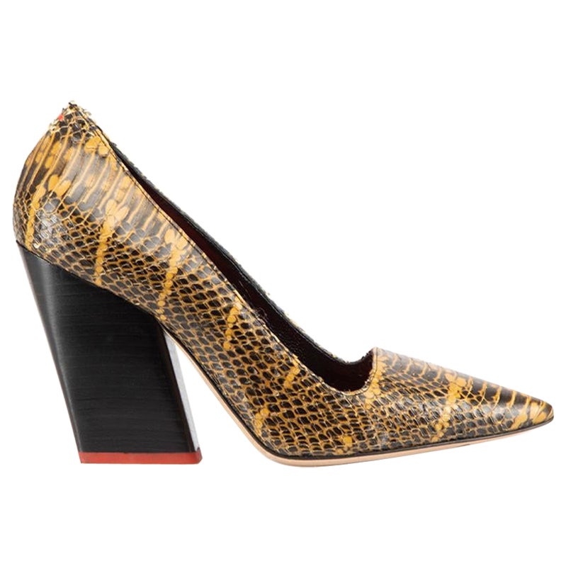 aeyde Brown Python Leather Pumps Size IT 39