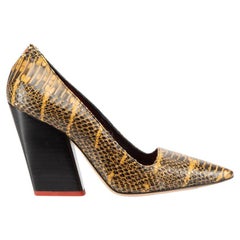 aeyde Brown Python Leather Pumps Size IT 39