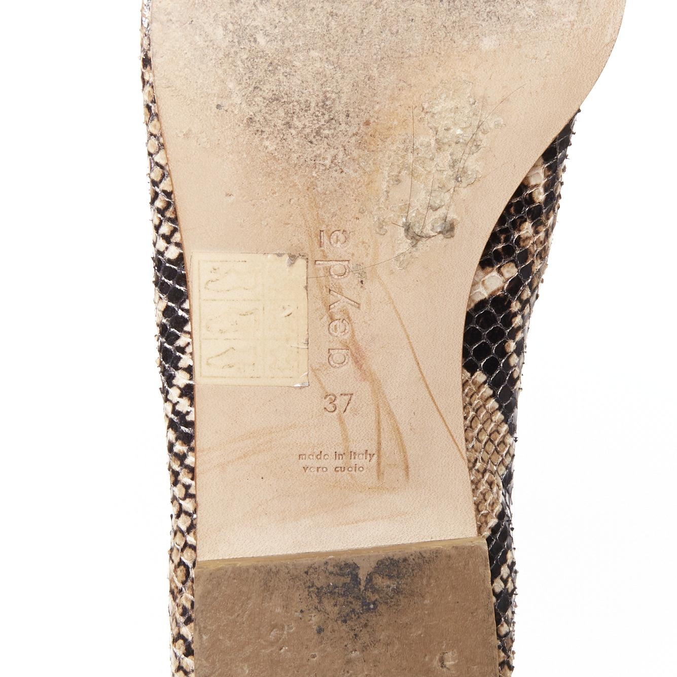 AEYDE Moa natürlich geschupptes Leder V Vamps Spitze Zehe Ballerina Wohnungen EU37 im Angebot 5