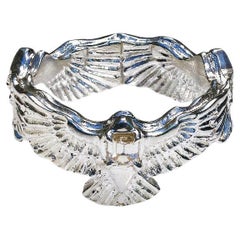 Anillo Halcón AeZeus Baldwin de plata de ley con diamante