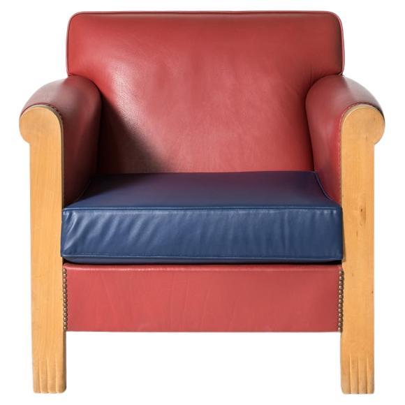 Red and Blue Armchair by Alekos Fassianos For Sale