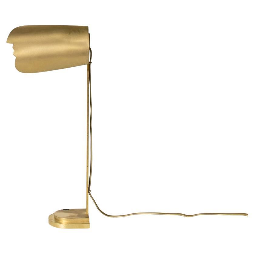 Brass Table Lamp with Face by Alekos Fassianos For Sale