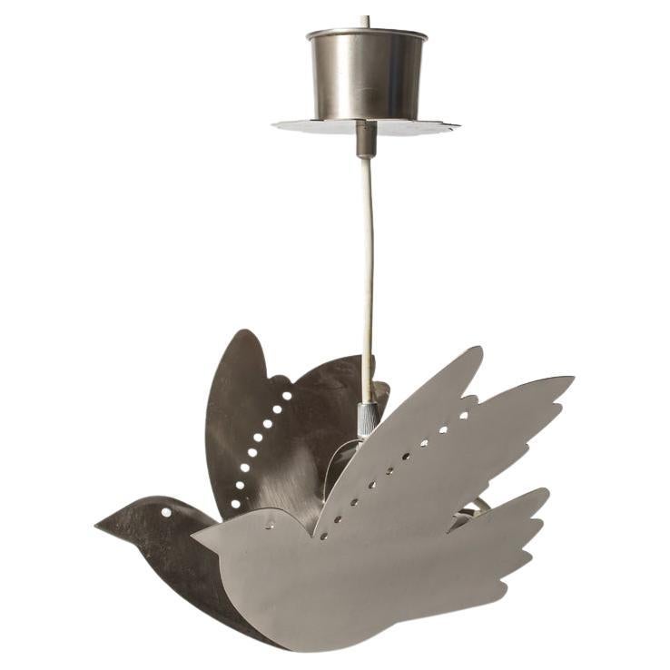 Lampe suspendue en aluminium avec oiseaux par Alekos Fassianos
