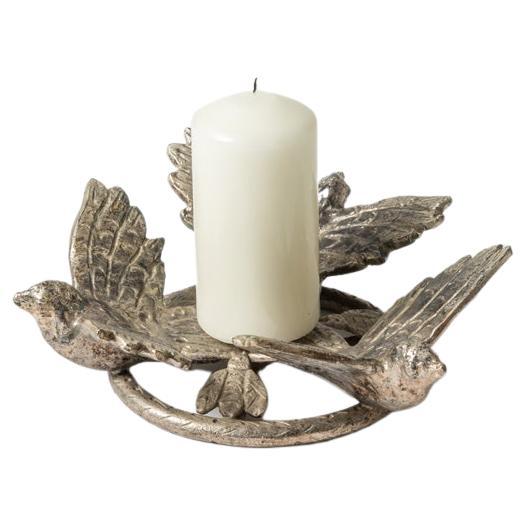 Bronze Candle Holder with Birds by Alekos Fassianos For Sale