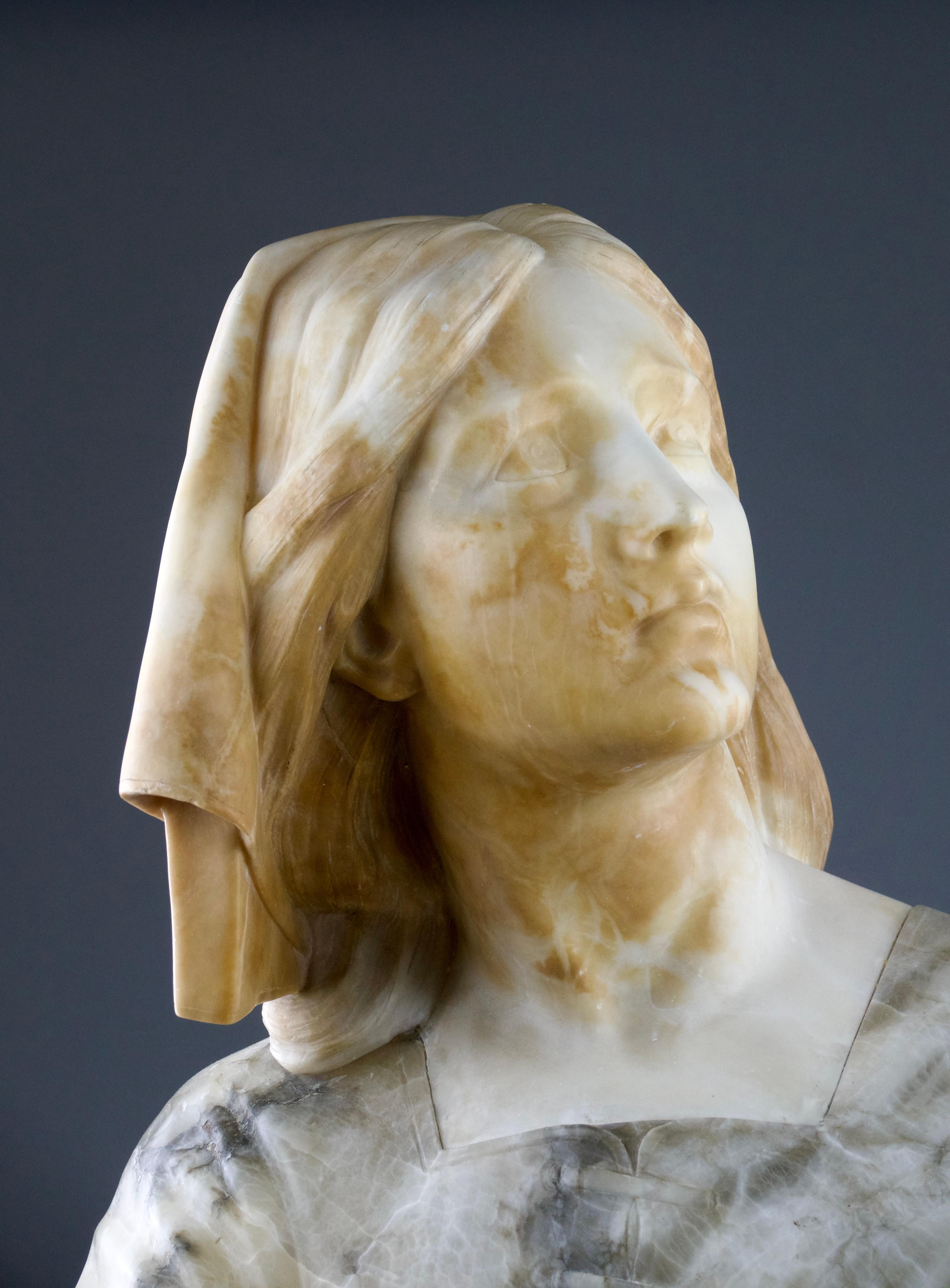 Romantique AFS. Henri Chapu et Att. au Prof. Guiseppe BESSI, Joan of Arc Bust, Italie 19ème siècle en vente