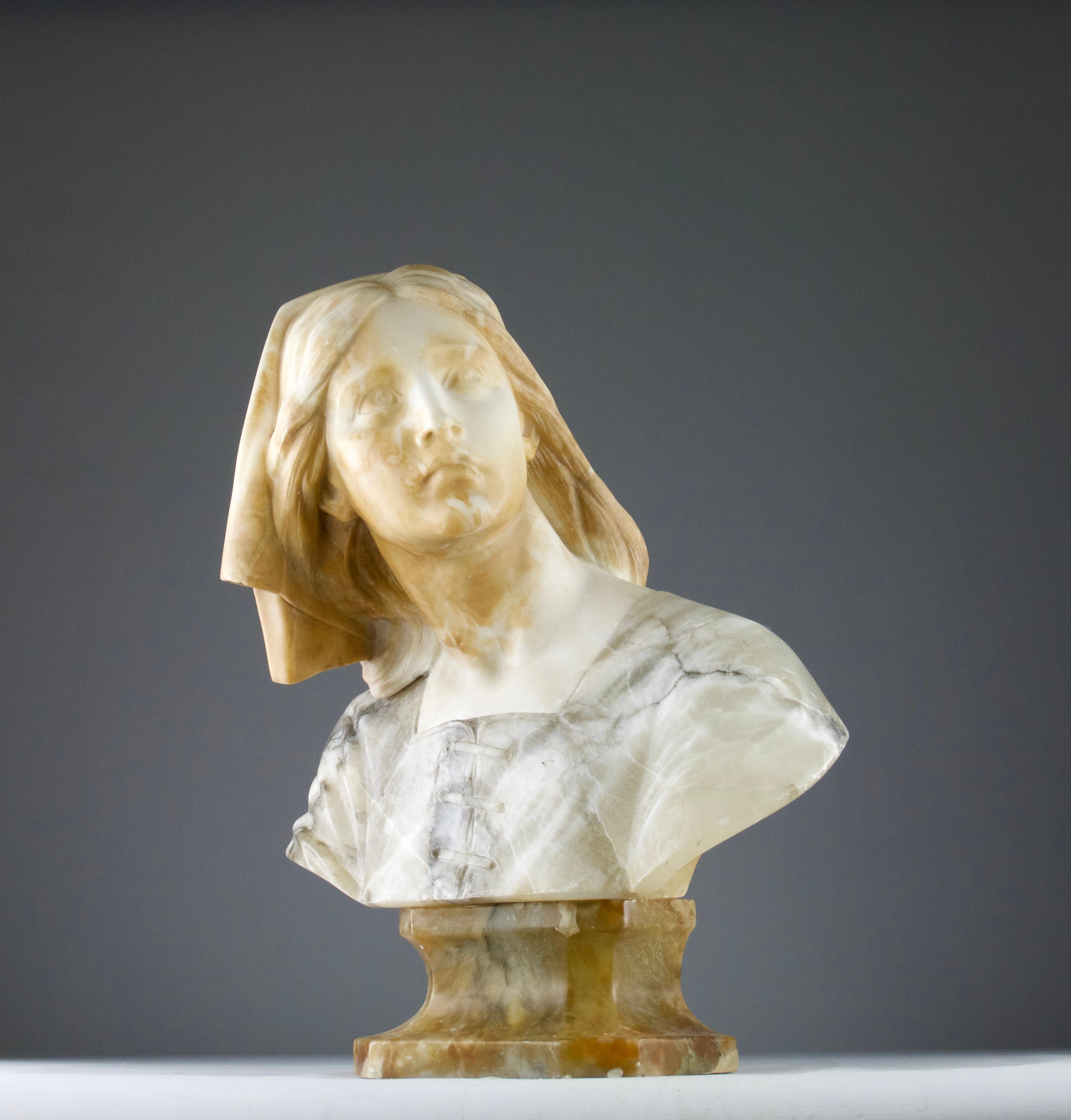 AFS. Henri Chapu et Att. au Prof. Guiseppe BESSI, Joan of Arc Bust, Italie 19ème siècle Bon état - En vente à PARIS, FR