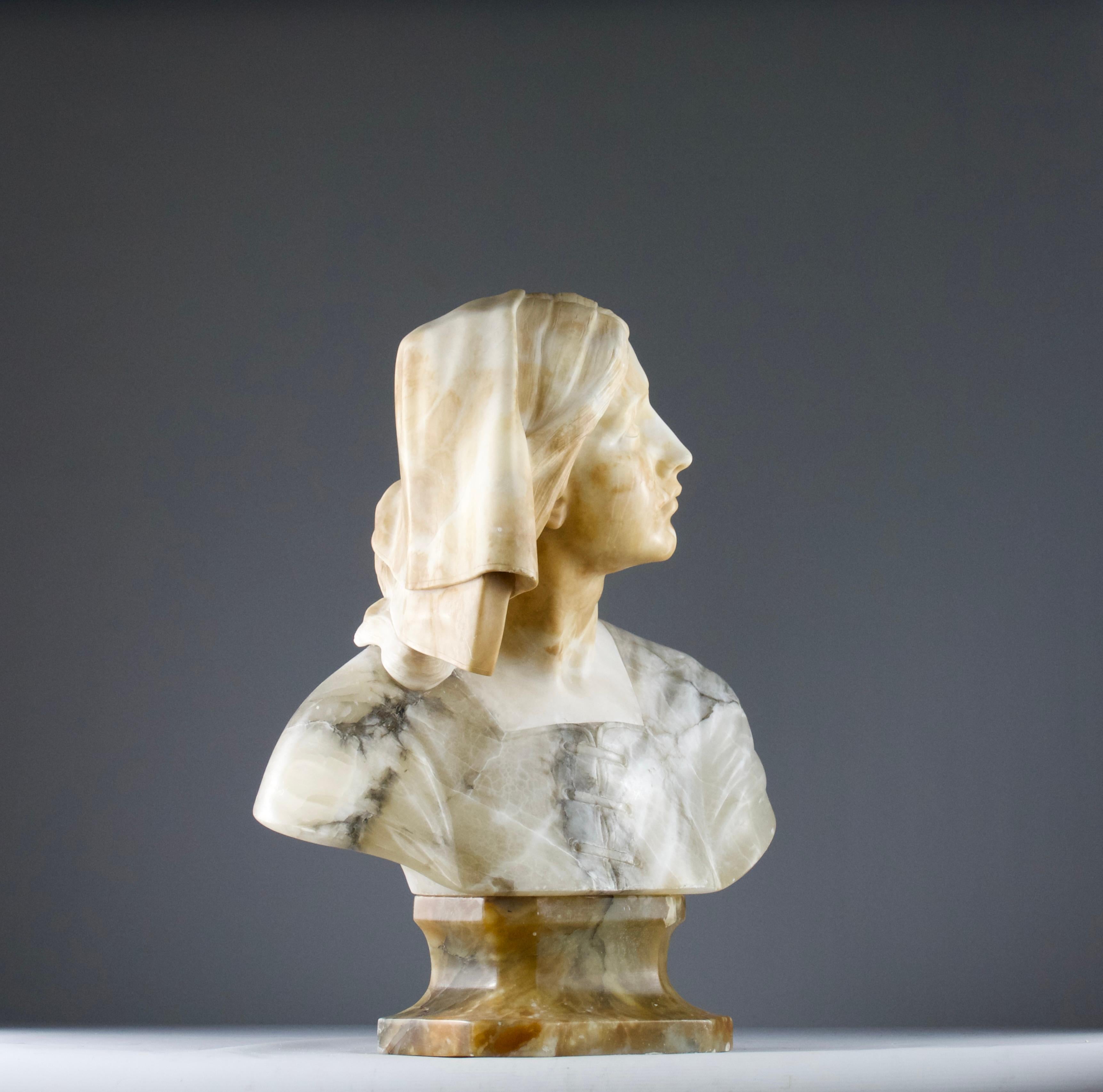 AFS. Henri Chapu et Att. au Prof. Guiseppe BESSI, Joan of Arc Bust, Italie 19ème siècle en vente 3