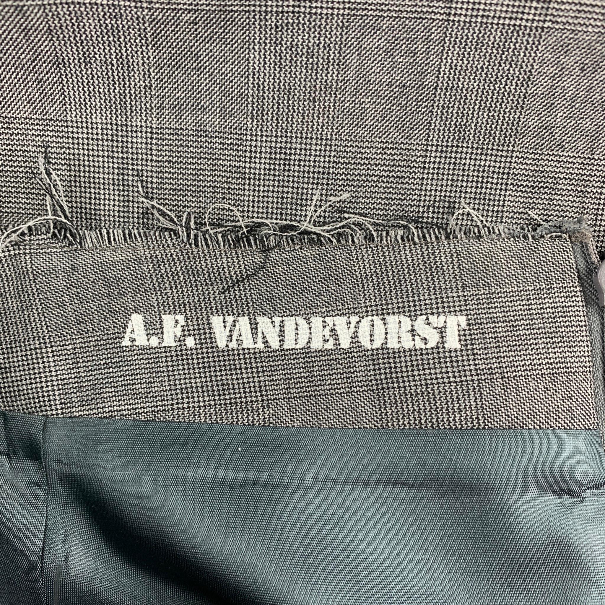 A.F. VANDERVORST Size 6 Black & Silver Jacquard Acetate Blend Skirt Set 4