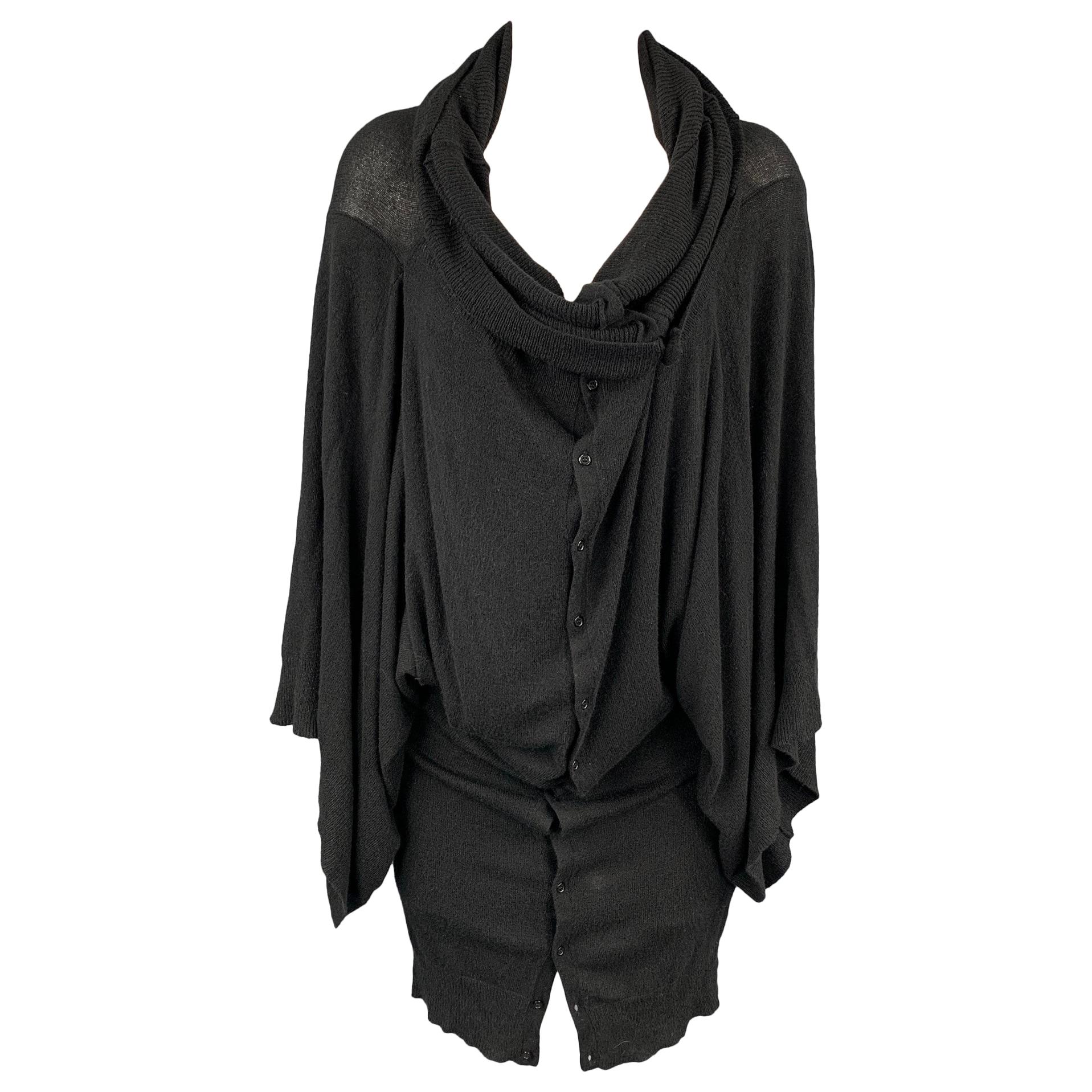 A.F. VANDERVORST Size S Black Viscose / Polyester Knitted Oversized Cardigan