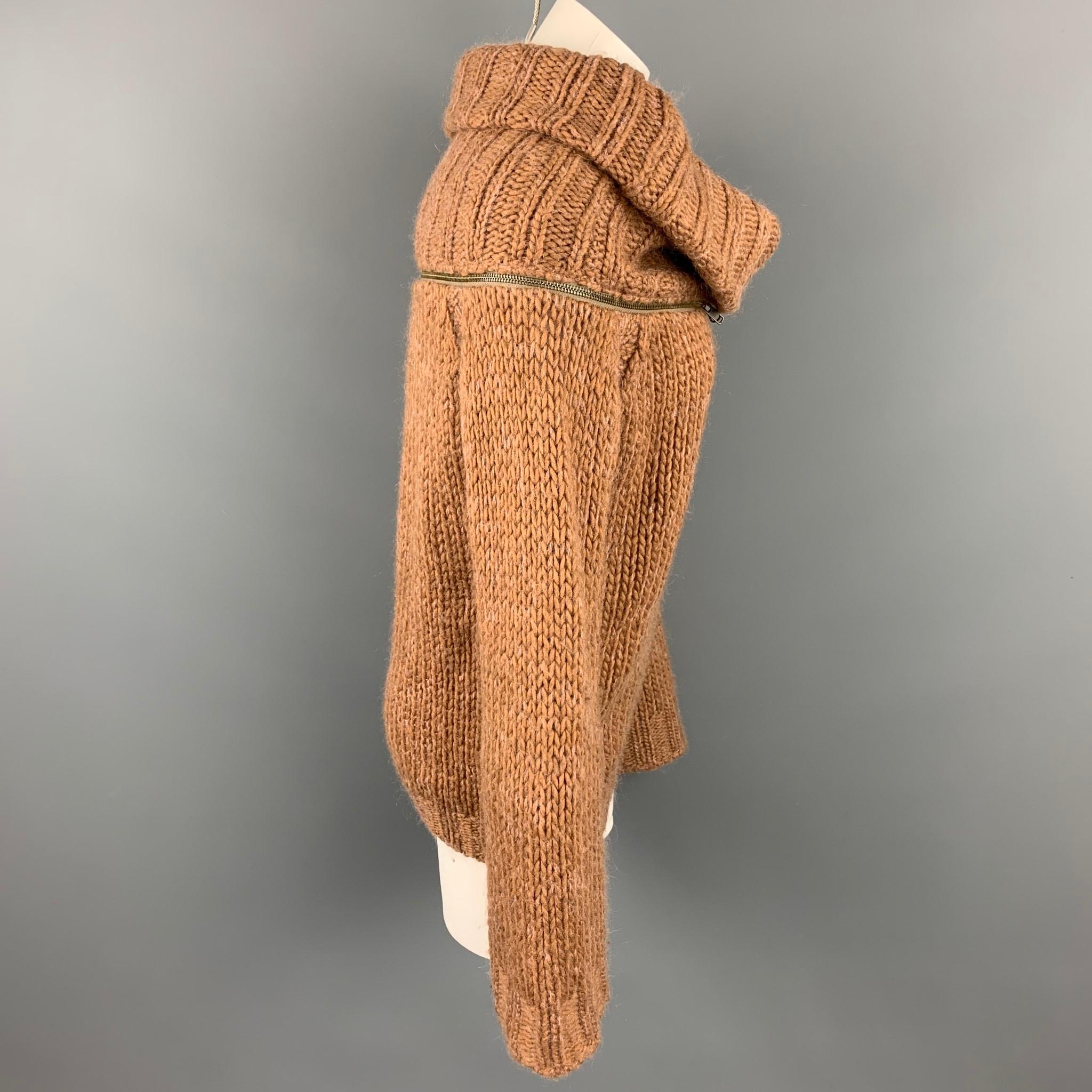 camel cowl neck sweater