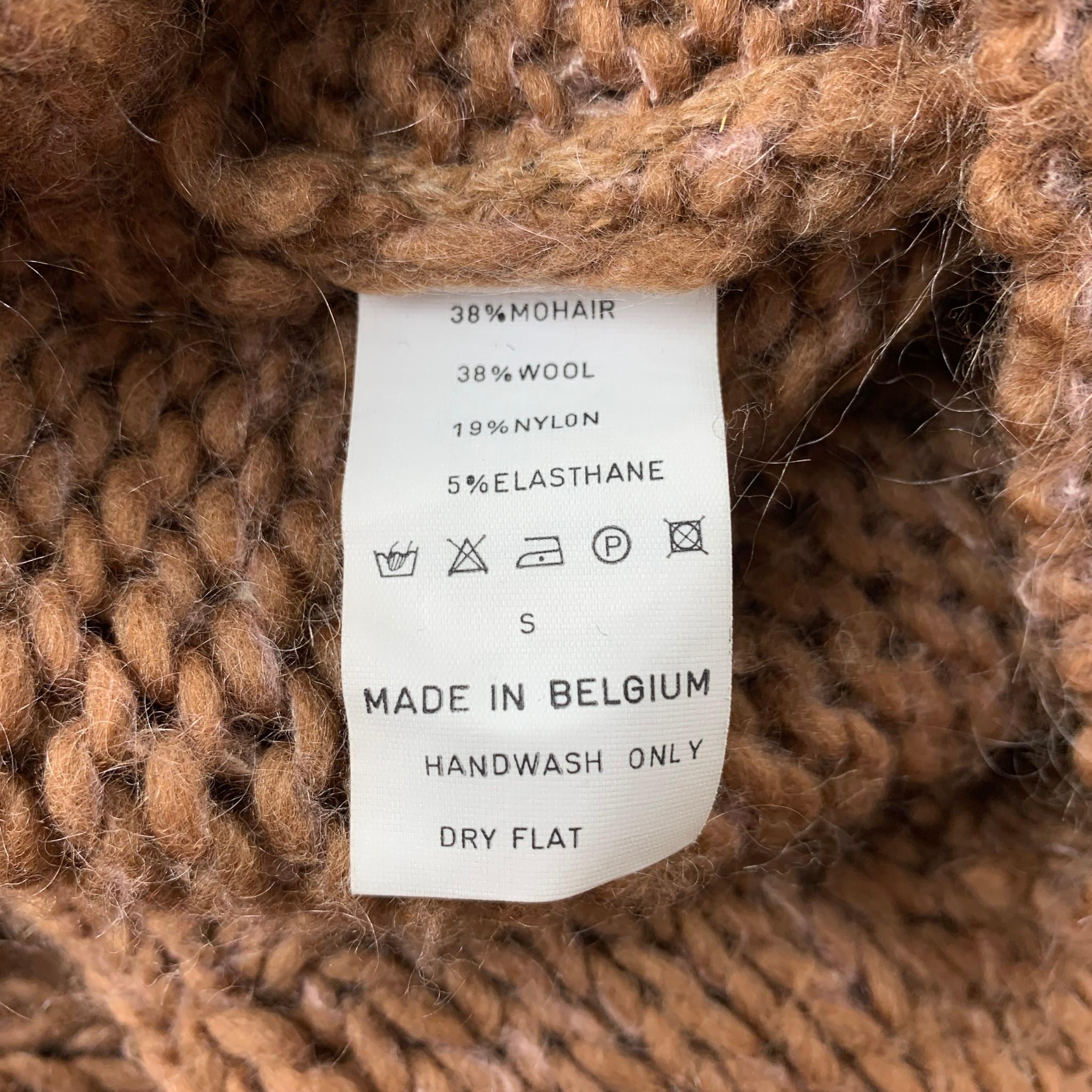 A.F. VANDERVORST Size S Camel Mohair Blend Cowl Neck Sweater In Good Condition In San Francisco, CA