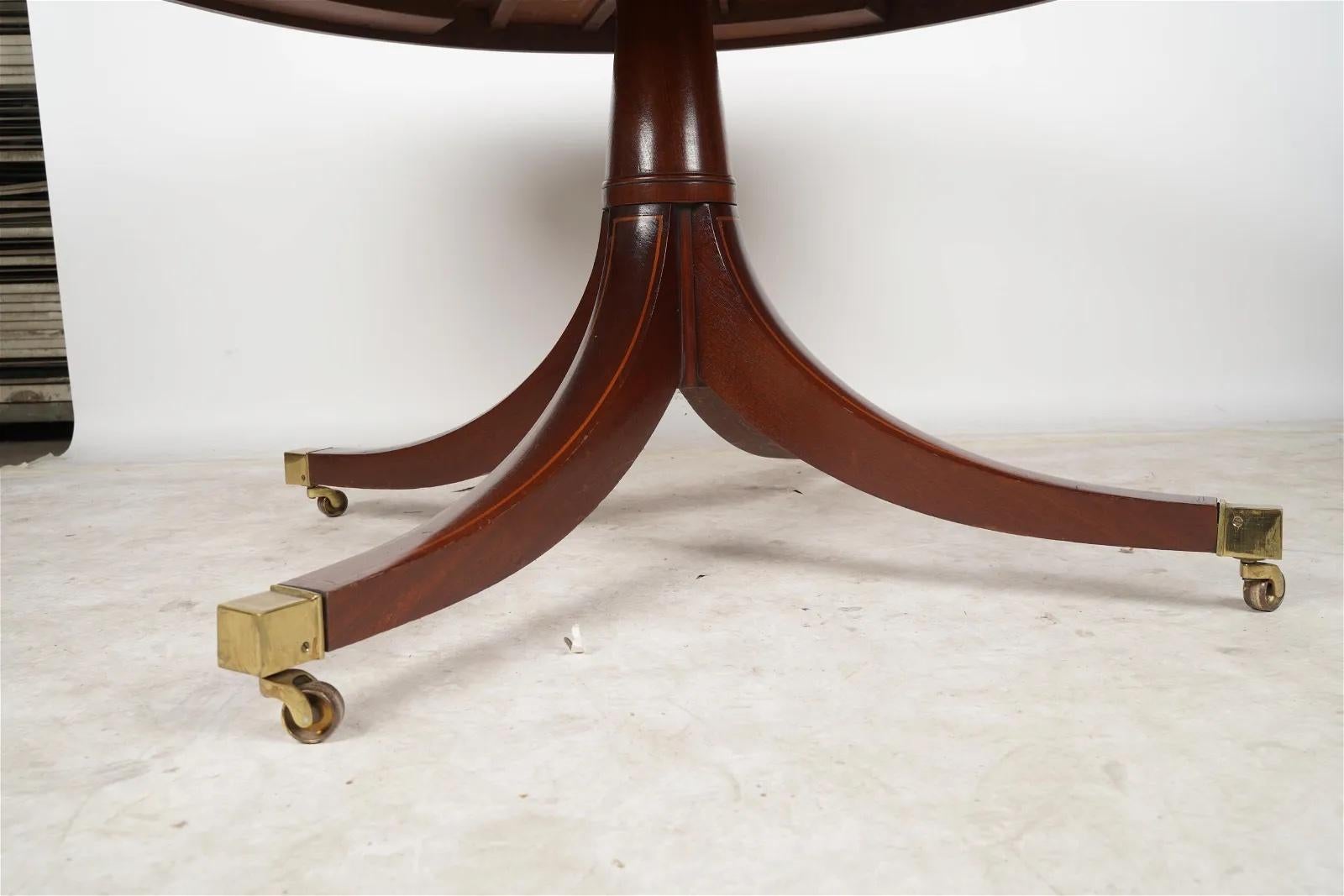 English Regency Mahogany Leather Top Poker Table For Six Late 20th Century  For Sale 5