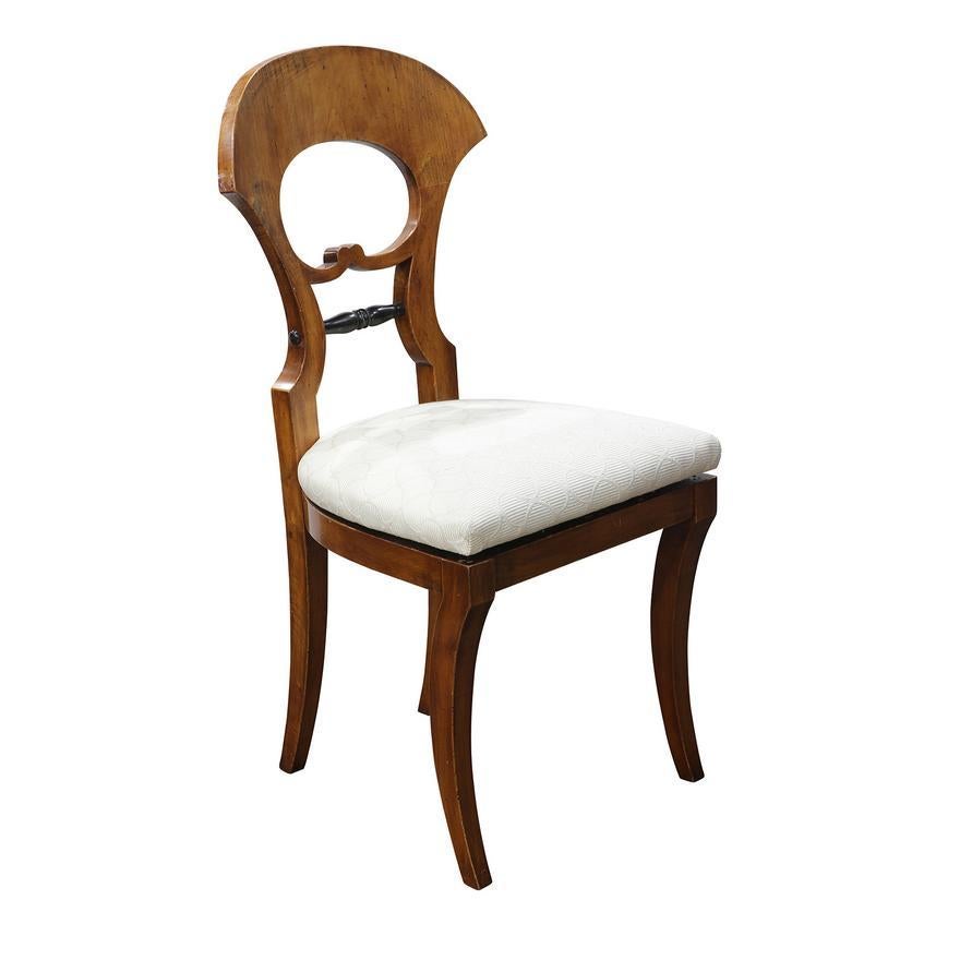 Hand-Crafted Antique Period Austrian Biedermeier Birch Dining Chairs Set of Seven Circa 1820 For Sale