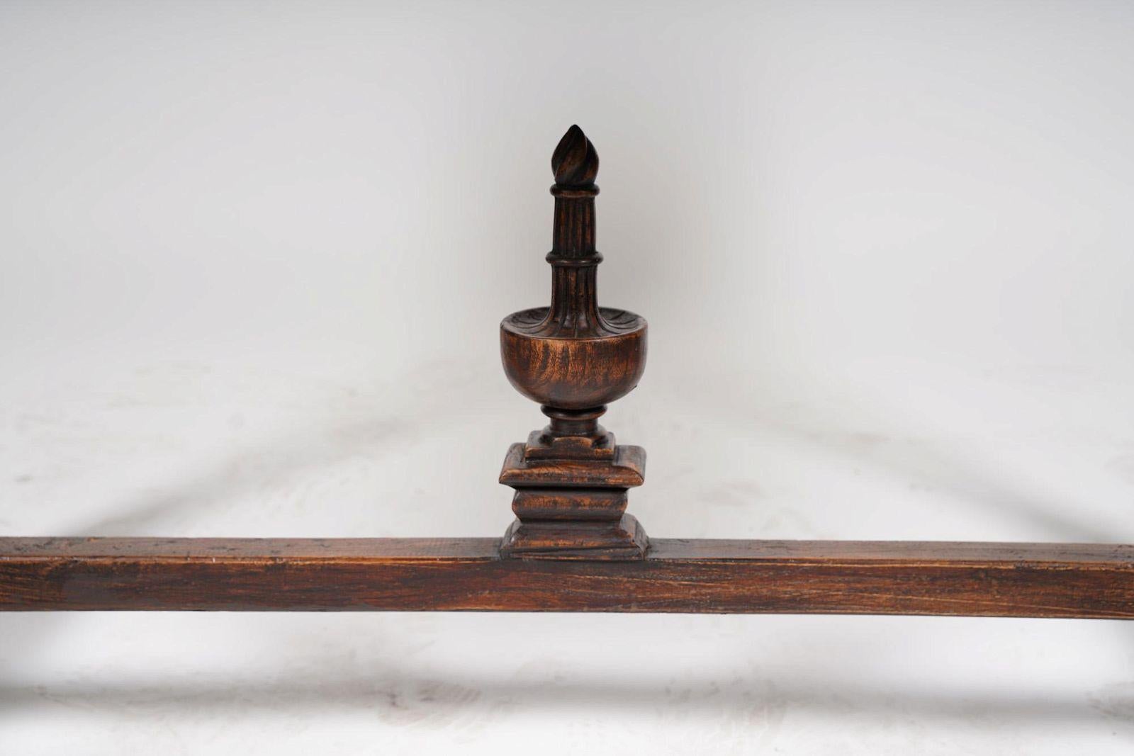 Antique Spanish Baroque Colonial Revival Carved Oak Console Table Circa 1890 For Sale 2