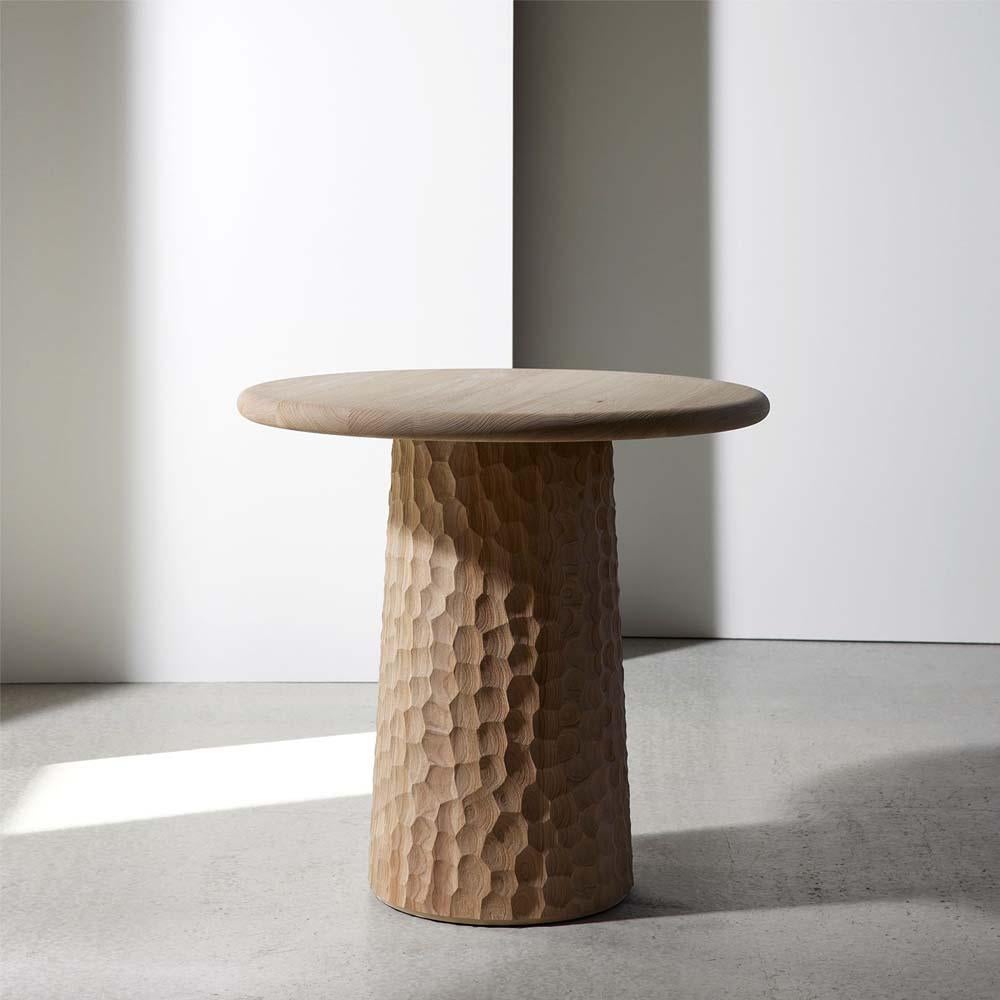 A sculptural & iconic brush gouged elm side table.

Designed by Christophe Delcourt for Collection Particulière, Afa is a sculptural side table made in brush solid gouged elm. Its raw and hand-sculpted material fits perfectly any space of your