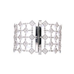 Afarin Collection 5 Row Fancy 7 Carat Diamond Bracelet Set in 18k White Gold