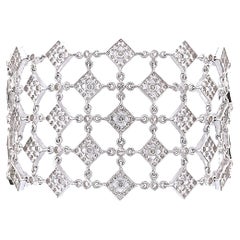 Afarin Collection 5 Row Fancy 7 Carat Diamond Bracelet Set in 18k White Gold