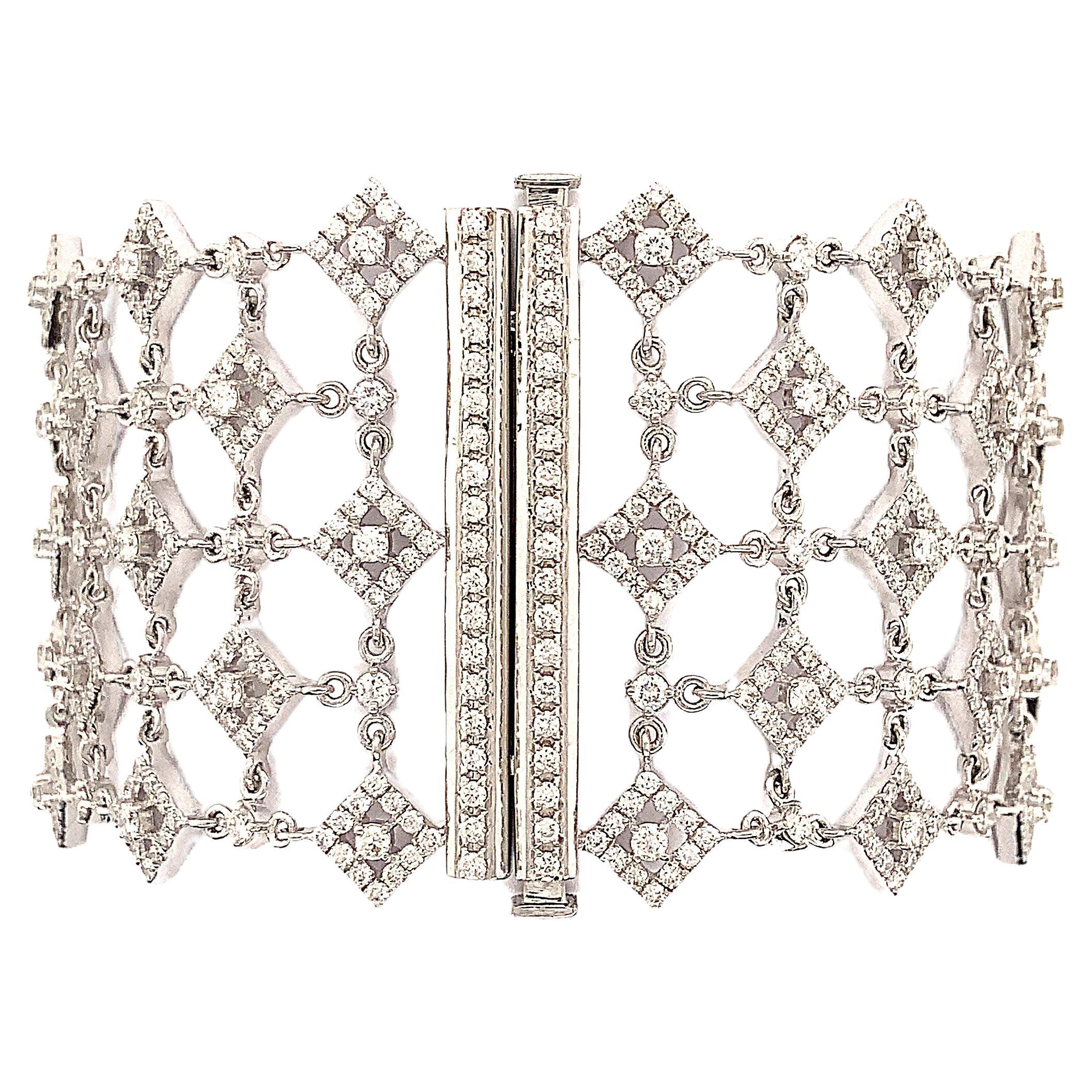 Afarin Collection 5 Row Fancy 7 carat Diamond Bracelet set in 18K White Gold