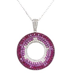 Afarin Collection Ambre Pavé Color Stone & Diamond Pendant Set in 18k White Gold