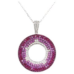 Afarin Collection Ambre Pavé Color Stone & Diamond Pendant Set in 18k White Gold