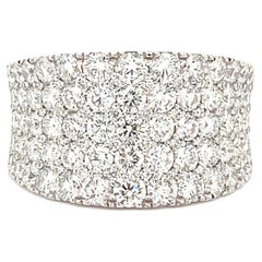 Afarin Collection Concave 5 Row Pavé Diamond 2.71cts. Tw. Band in 18kt White Gol