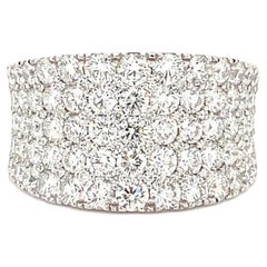 Collection Afarin Pavé concave à 5 rangs de diamants 2.71cts. tw. Bande en or blanc 18Kt