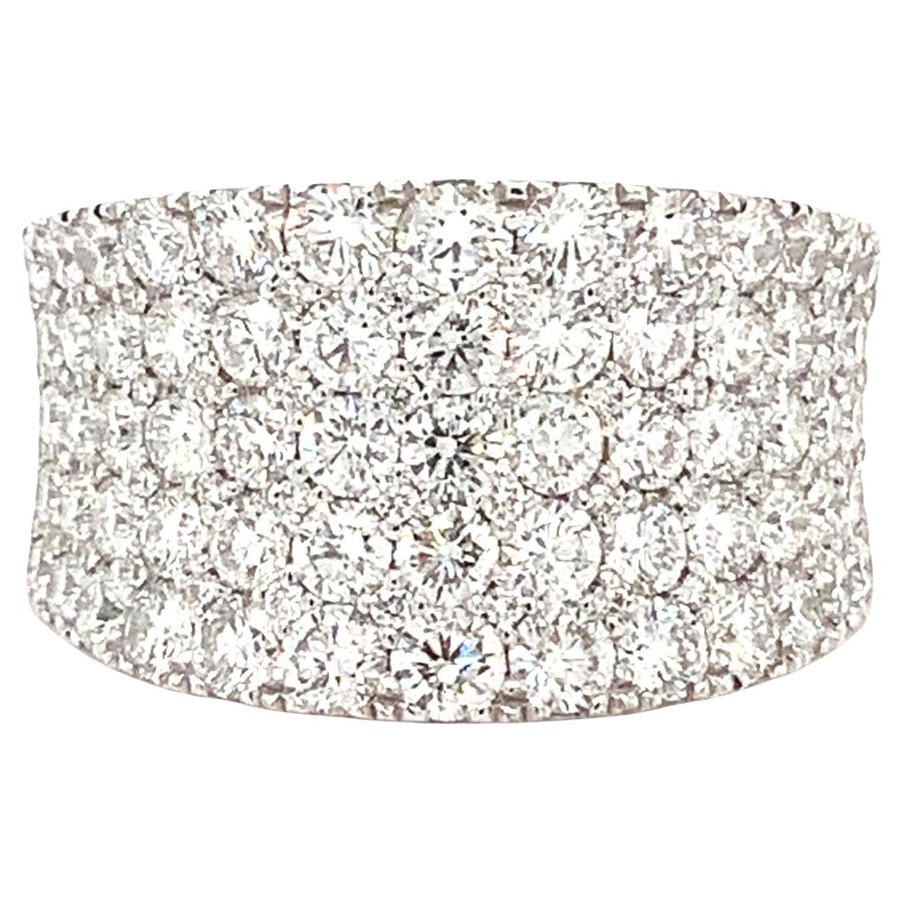 Afarin Collection Konkav 5 Row Pavé Diamant 2,71cts tw Band in 18Kt Weißgold