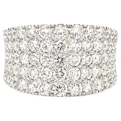 Afarin Collection Concave 5 Row Pavé Diamond 2.71cts tw Band in 18Kt White Gold
